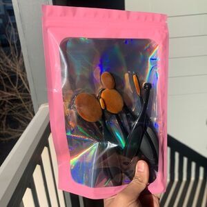 6 piece black oval paddle brush set